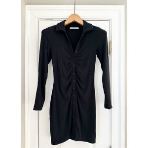 A&F Ruched Bodycon Knit Dress with Button Front